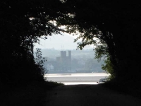 View of Caernarfon through Trees